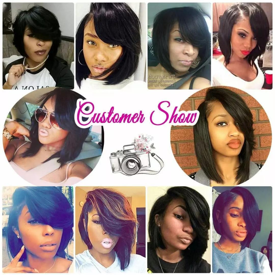 limited offer on semi human hair bob wig that can take heat with side bangs