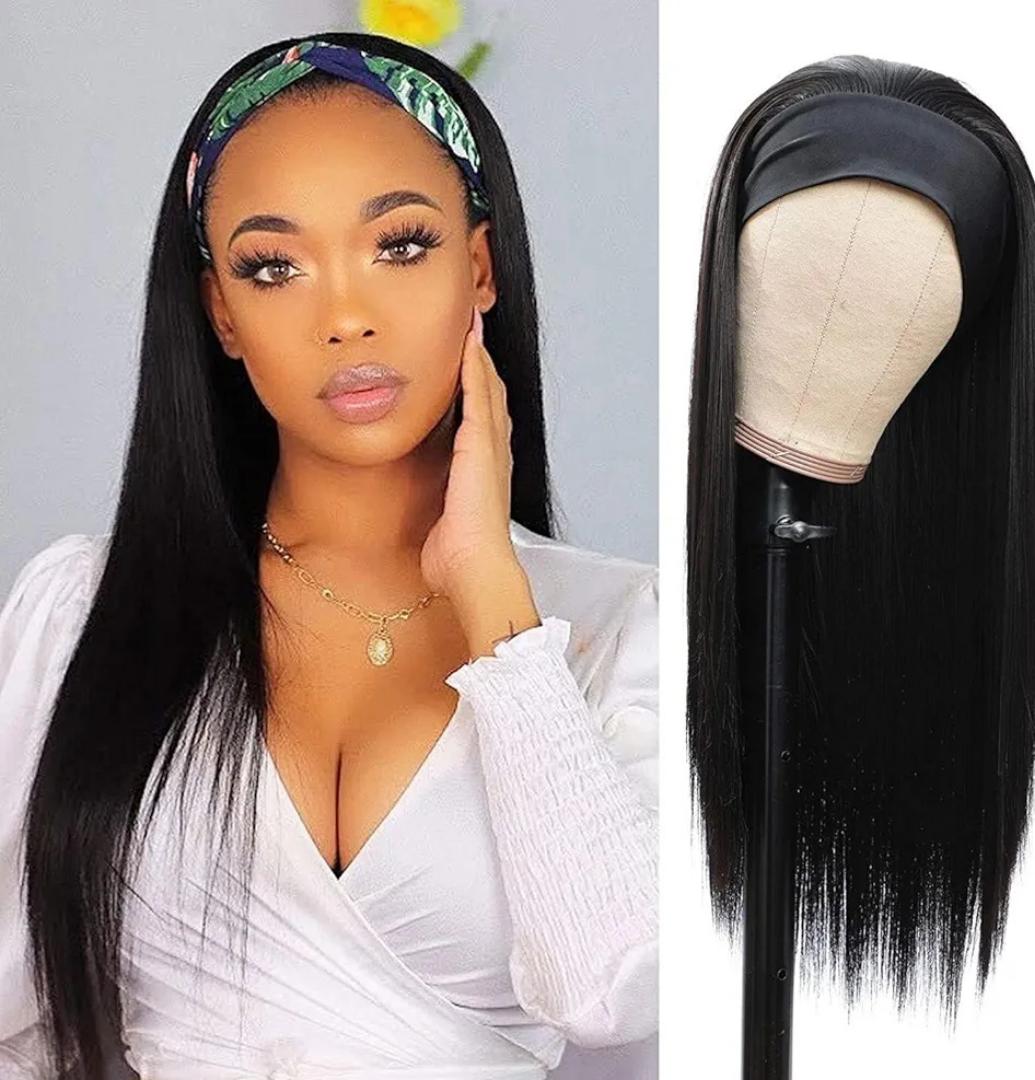 KSH 1499 HEADBAND WIGS COLLECTION Friendly Long silky straight headband wig black