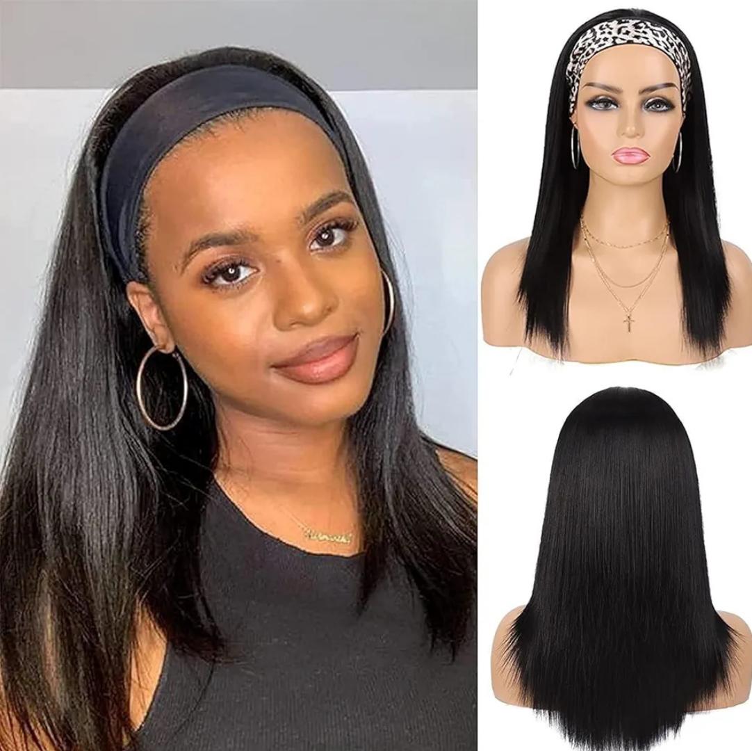KSH 1499 HEADBAND WIGS COLLECTION Friendly Long silky straight headband wig black