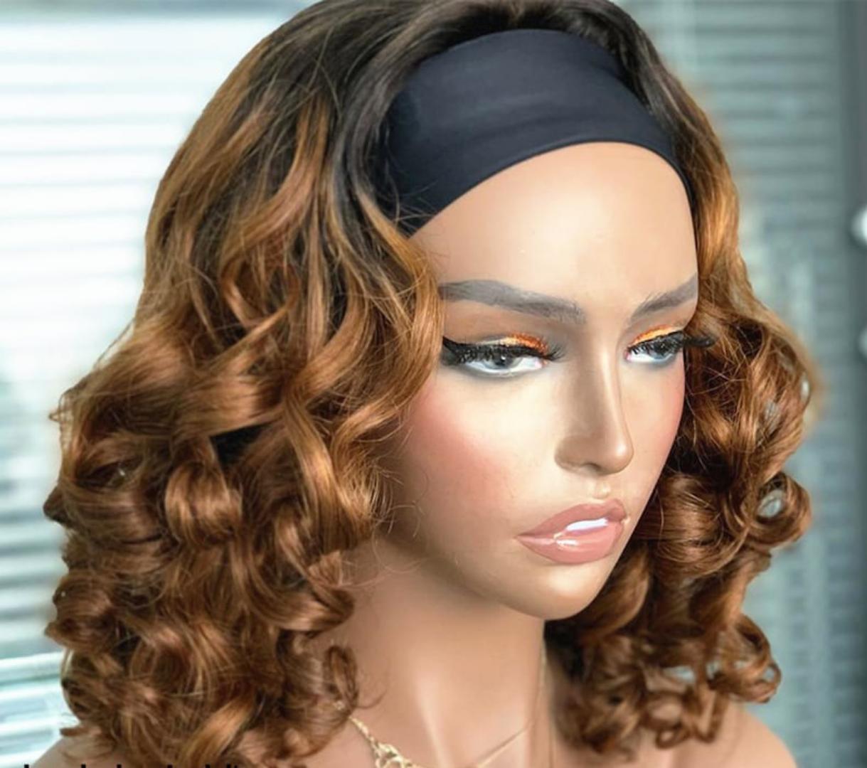 HEADBAND WIGS COLLECTION fashion semi human hair ombre bodywave wig