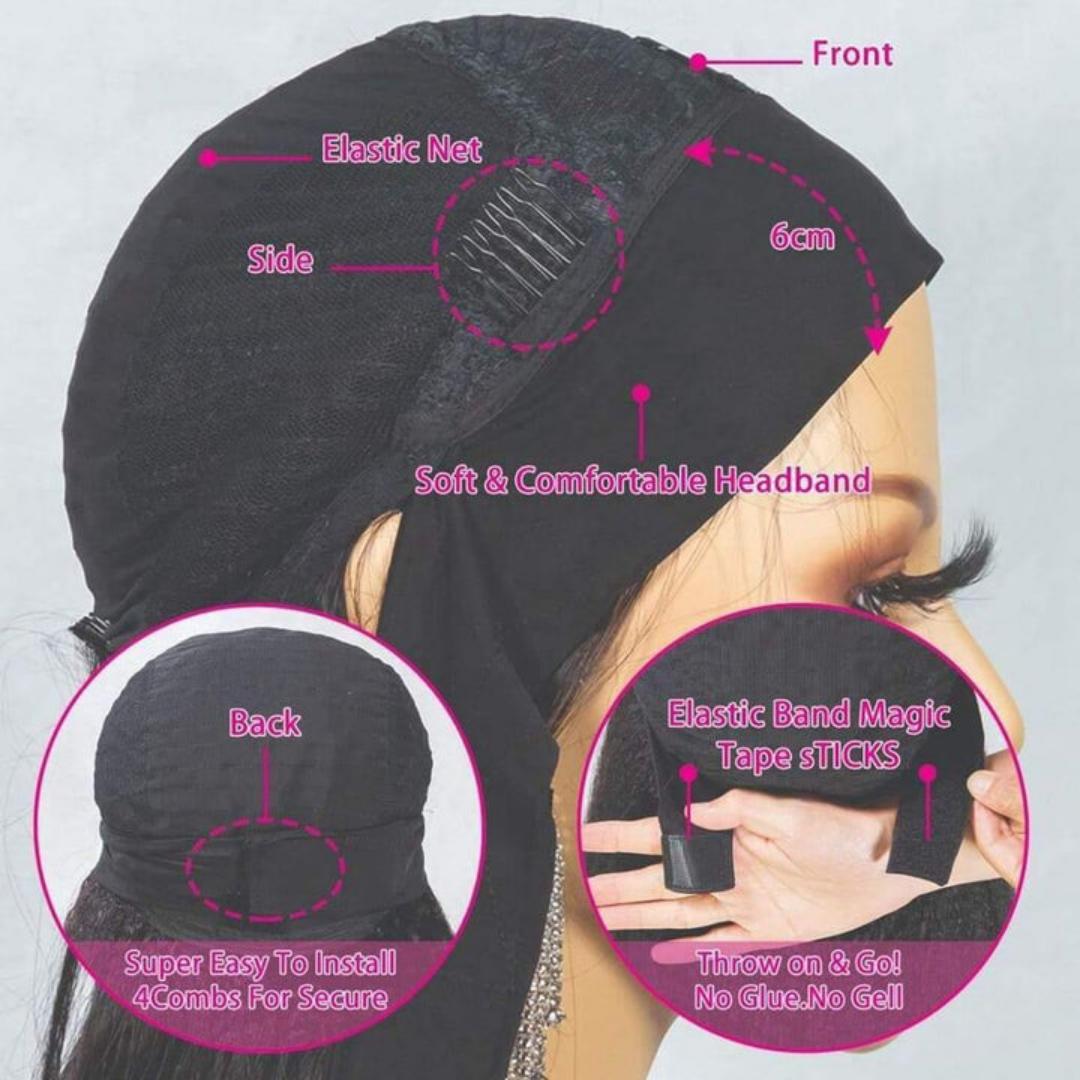 Celebrity soft Human hair blend waterwave HEADBAND wig