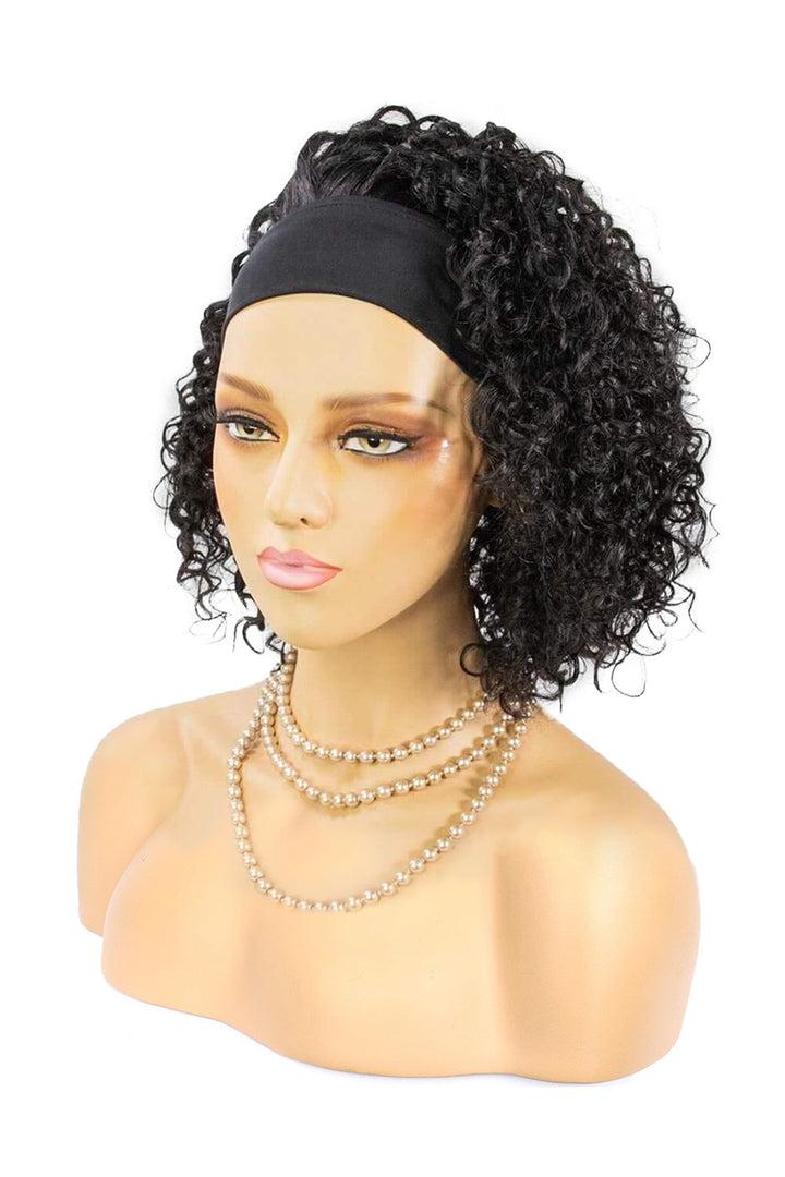 Celebrity soft Human hair blend waterwave HEADBAND wig