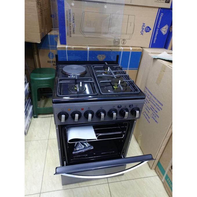 Nunix 50by55cm 3G+1E electric hotplate free standing cooker with 2m gas pipe