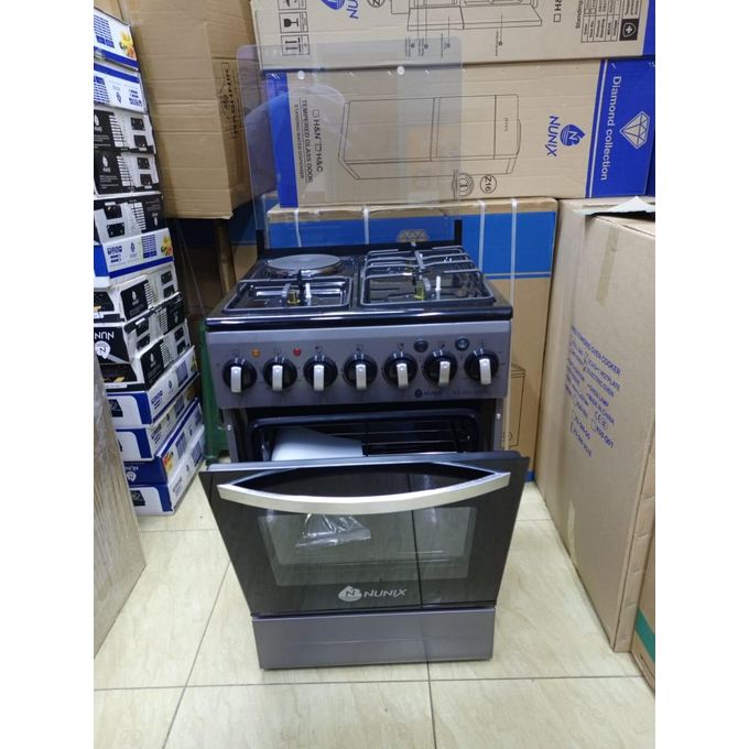 Nunix 50by55cm 3G+1E electric hotplate free standing cooker with 2m gas pipe