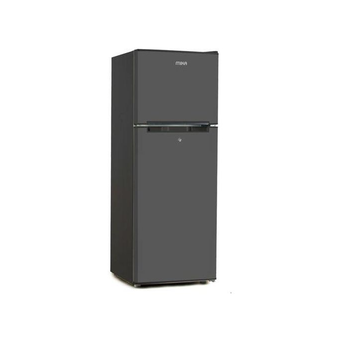 Mika 138L Double Door Refrigerator Top Mounted Freezer 2 Star Energy Rating Direct Cool Deodorizer-Smell Buster -Inox with gifted fridge guard