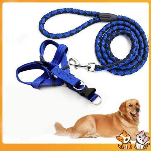 High Quality Nylon Dog Harness And Leash Double Layer-