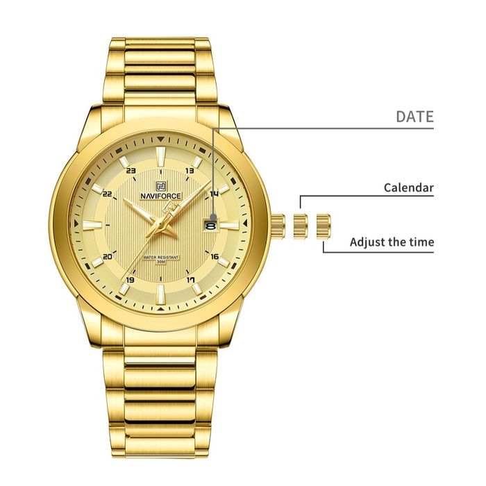 Original NAVIFORCE NF8029 Top Brand Men's Watches Stainless Steel Strap Casual Male Quartz Sports Wristwatch Luxury Waterproof Date Clock