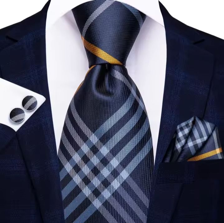 Men's Novelty Designer Ties - Made of high quality silk. 8.5cm standard width for adult ties. Tie + 1 Pair Cufflinks + Pocket Square. Sold as pictured.