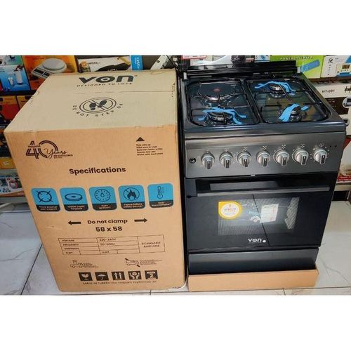 VON Cooker, Free Standing 58x58, 3 Gas Pool Jet Burners +1 Electric Hotplate, Electric Oven