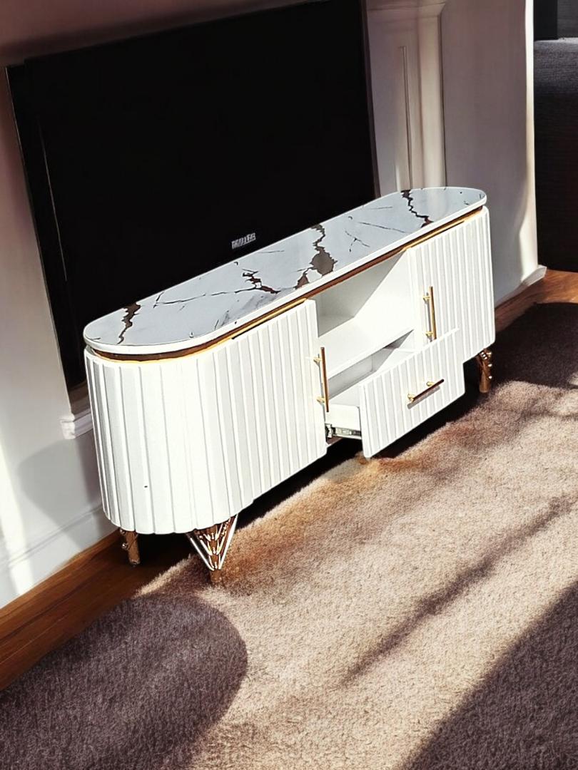 Modern hard wood tv stand perfectly designed to fit in your living room area