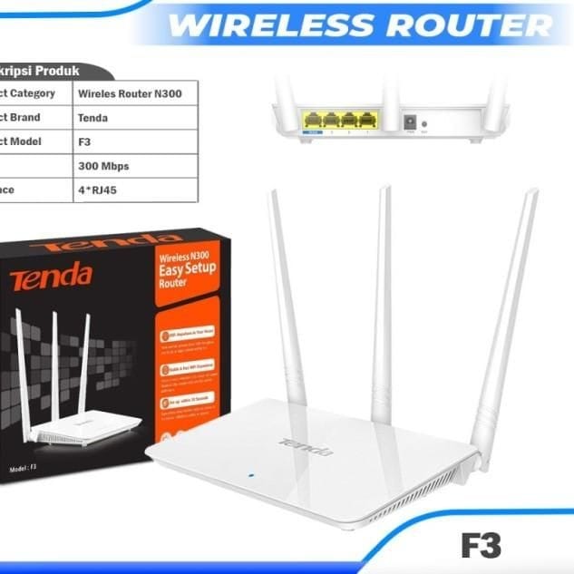 Tenda F3 N300 Wireless Wi-Fi Router is a budget-friendly, entry-level router designed for small to medium-sized homes. It offers reliable performance for basic internet tasks such as browsing, streami