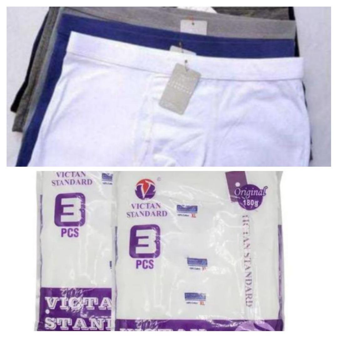 (HOT DEAL PRICE )3 cotton men boxers different  colours+ 2 packed cotton men vests colour white men vests