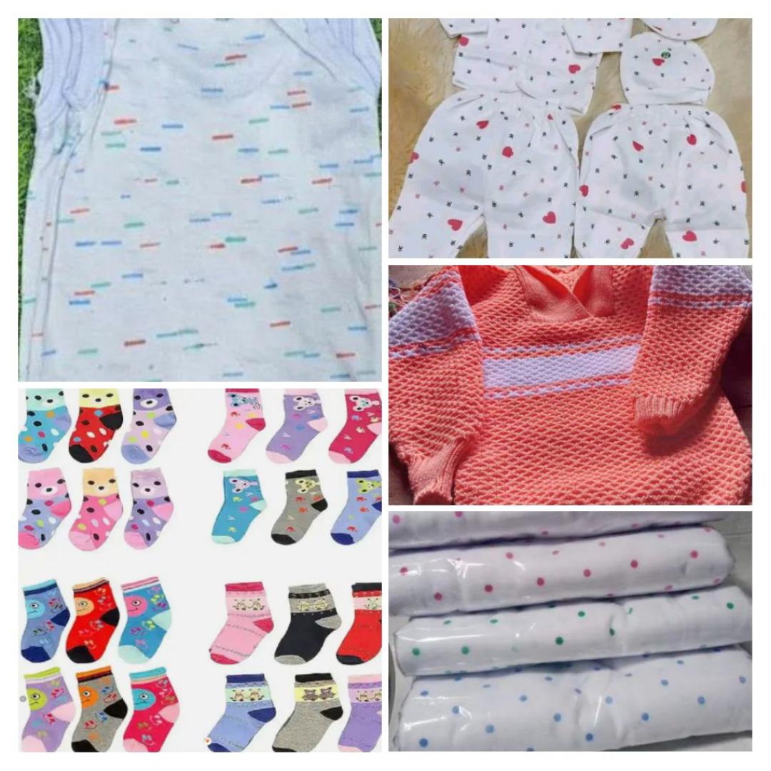 1warm baby wrapper+ Newborn cotton baby suit +warm newborn knitted sweater+ 2 newborn baby socks + 2 newborn baby vestsr