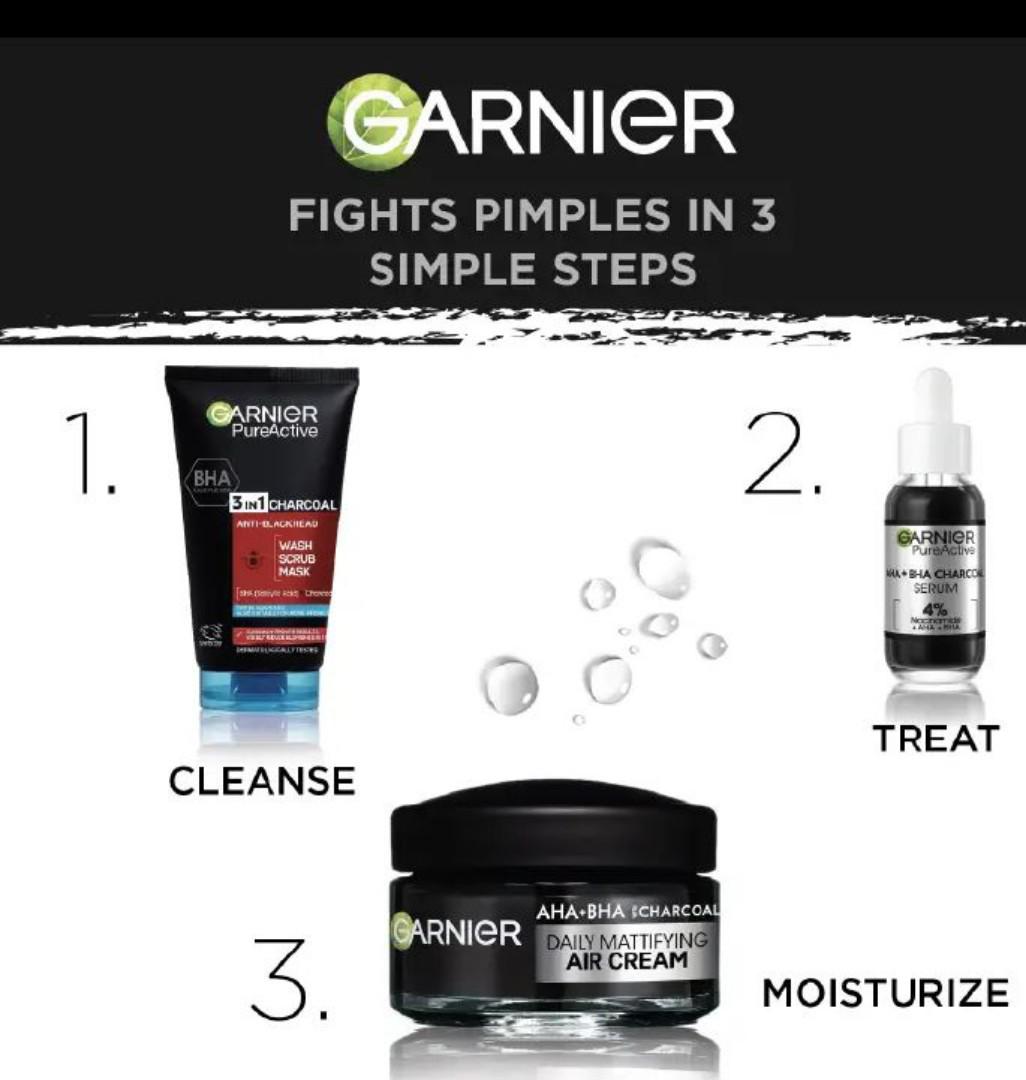 SPECIAL OFFER Garnier Acne control kit(PA 3in1+ Air cream+charcoal