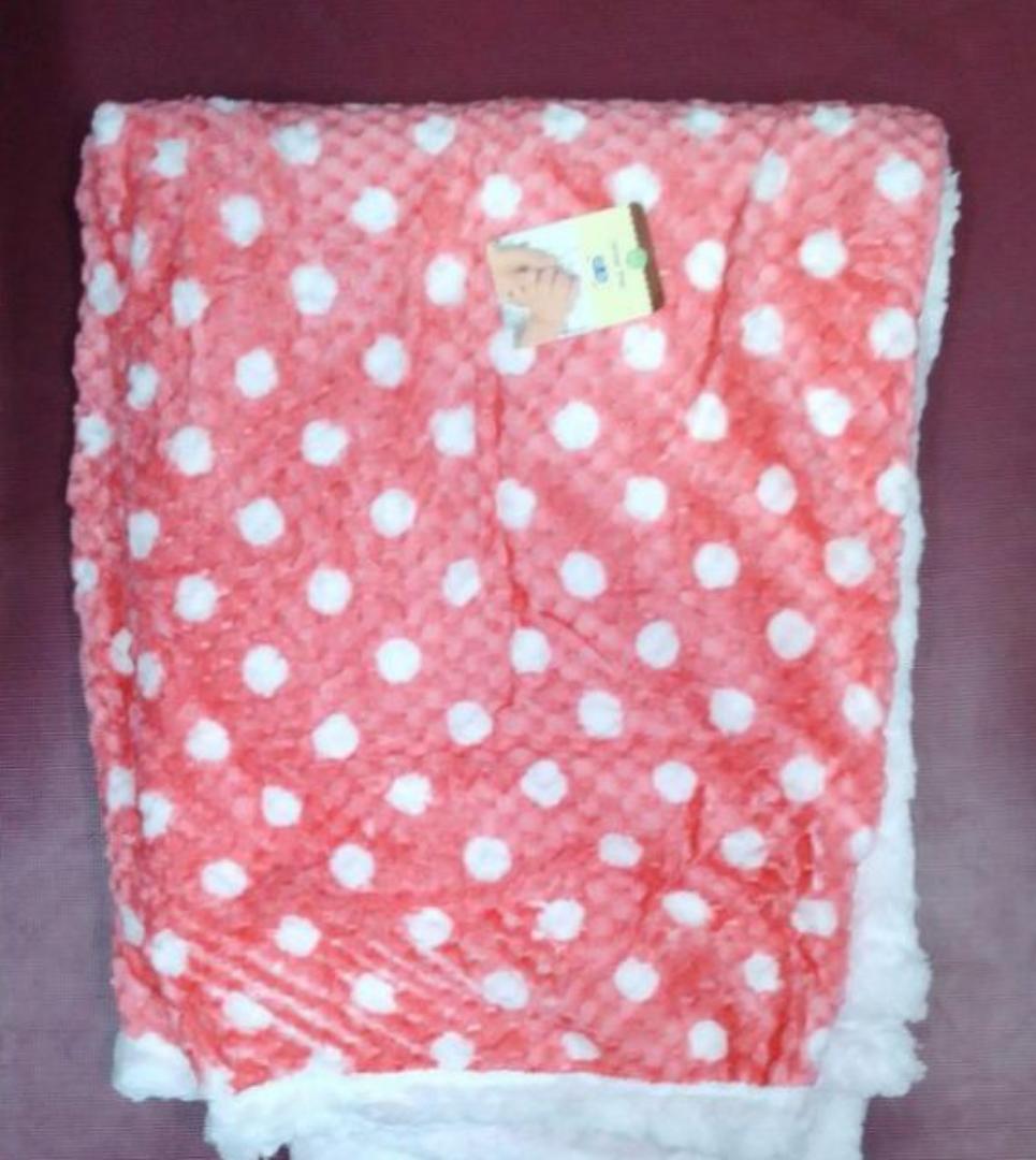 CLEARANCE OFFER Latest fashion baby shawl blanket warm and smart ( blue dotted,pink /red dotted) white dots