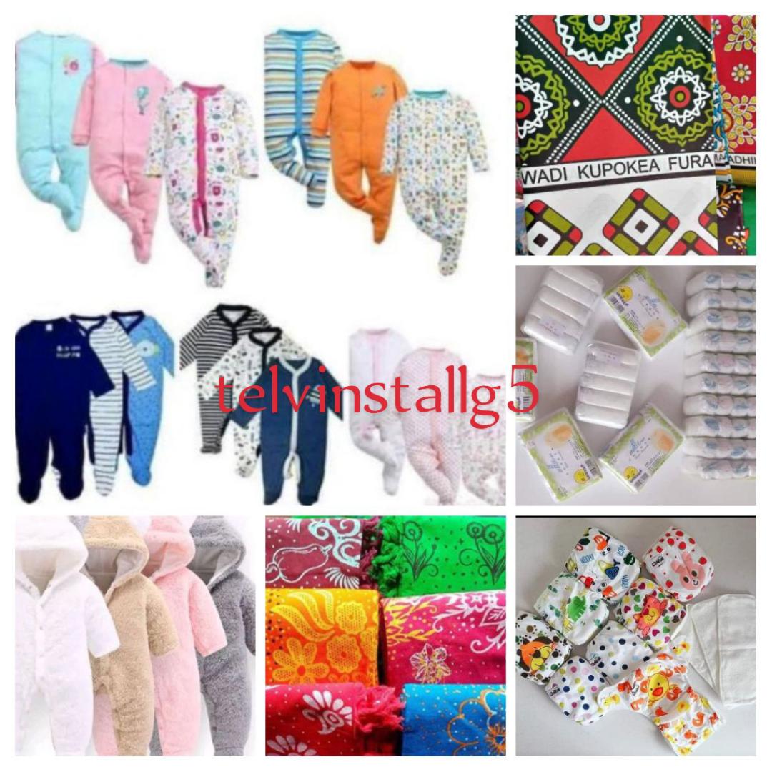 3 Baby Light Rompers(different colours)+ 1 Heavy Romper+3 Washable diapers( each have 3 nappies)+2 Packed Disposable delivery pants( each have 5 pieces)+2 Cotton Printed lessos+ 2 cotton lessos(shuka)