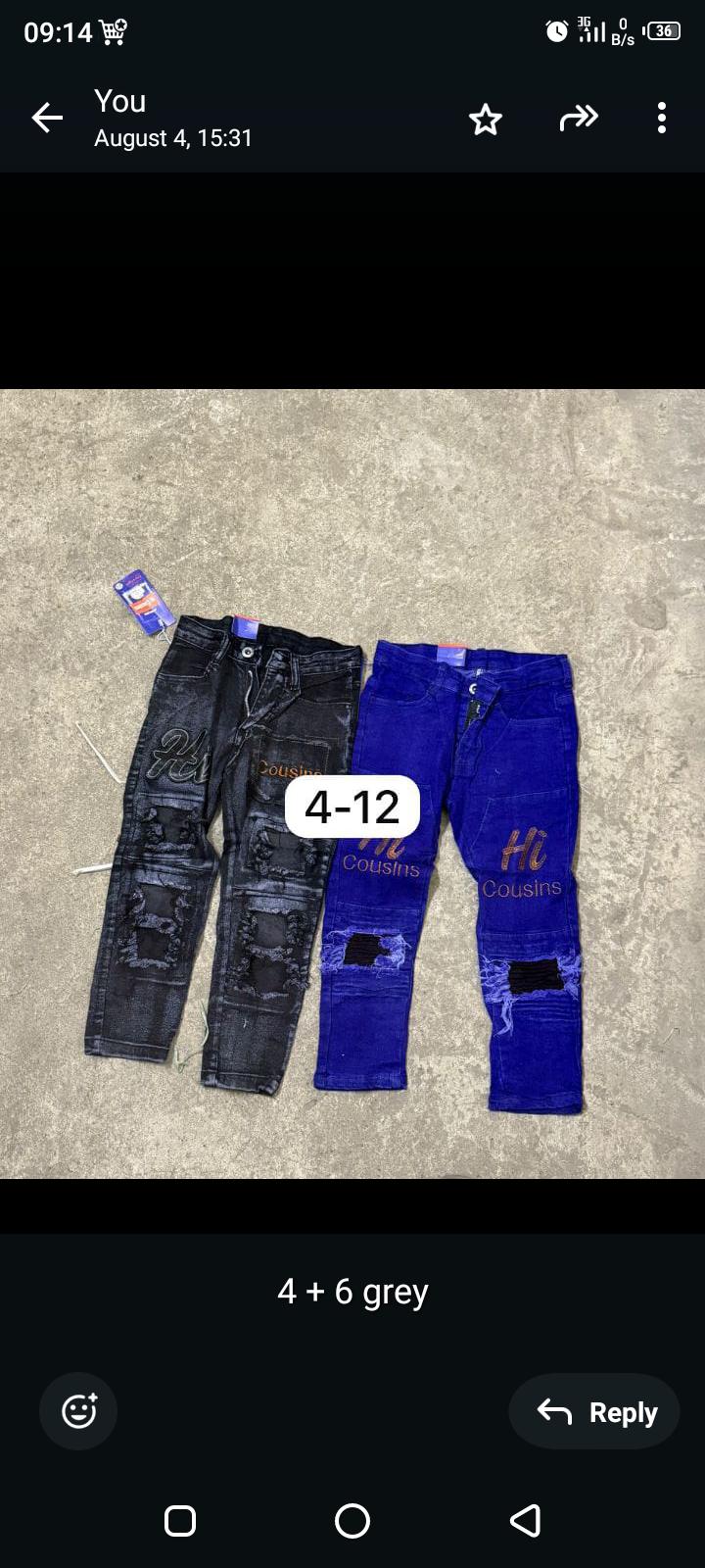 BABY BOYS JEANS ( 2 yrs 8 months-6 yrs)size 4 -12 prints may differ from time to time with latest design