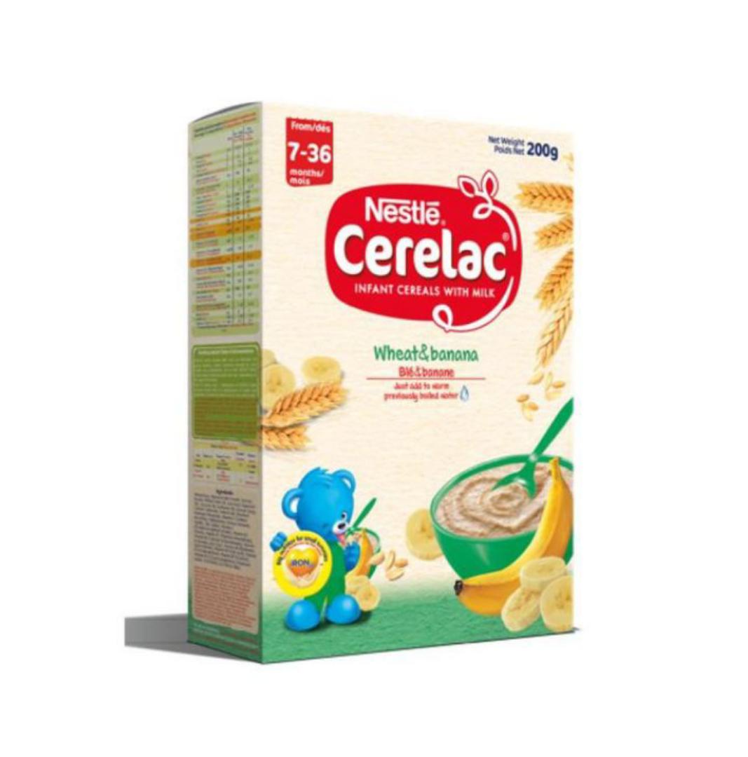 Nestle Cerelac::::wheat Cerelac or wheat and banana celerac (50g,200g,400g)Rich in Iron, vitamins , minerals and fatty acids.