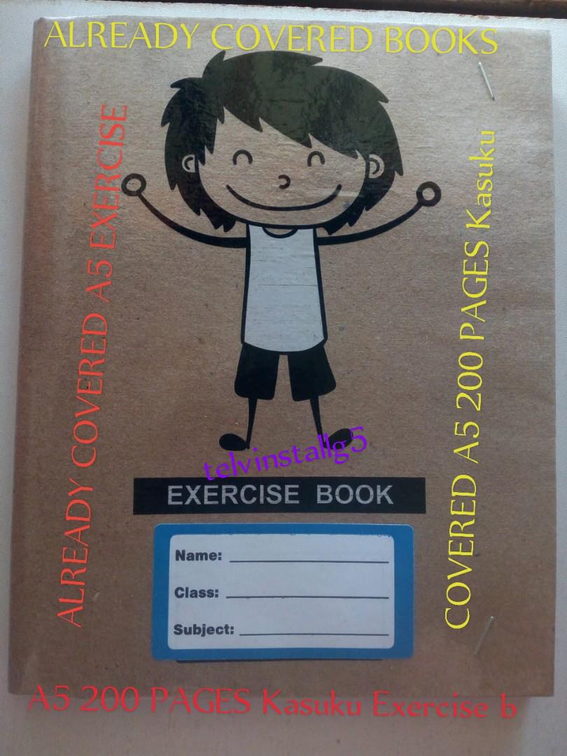 ALREADY COVERED A5 200 PAGES EXERCISE BOOKS,,,( covered with Luminated covers) ,,Ruled line + squared
