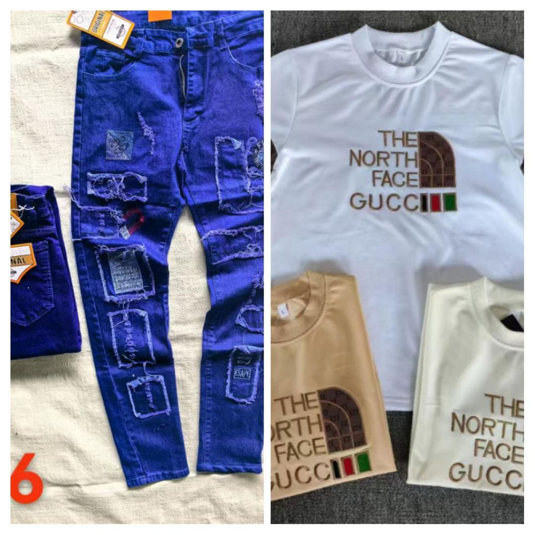 Classic men jeans + T-shirt ( feel free to chat seller on Tshirt preferred colour and size