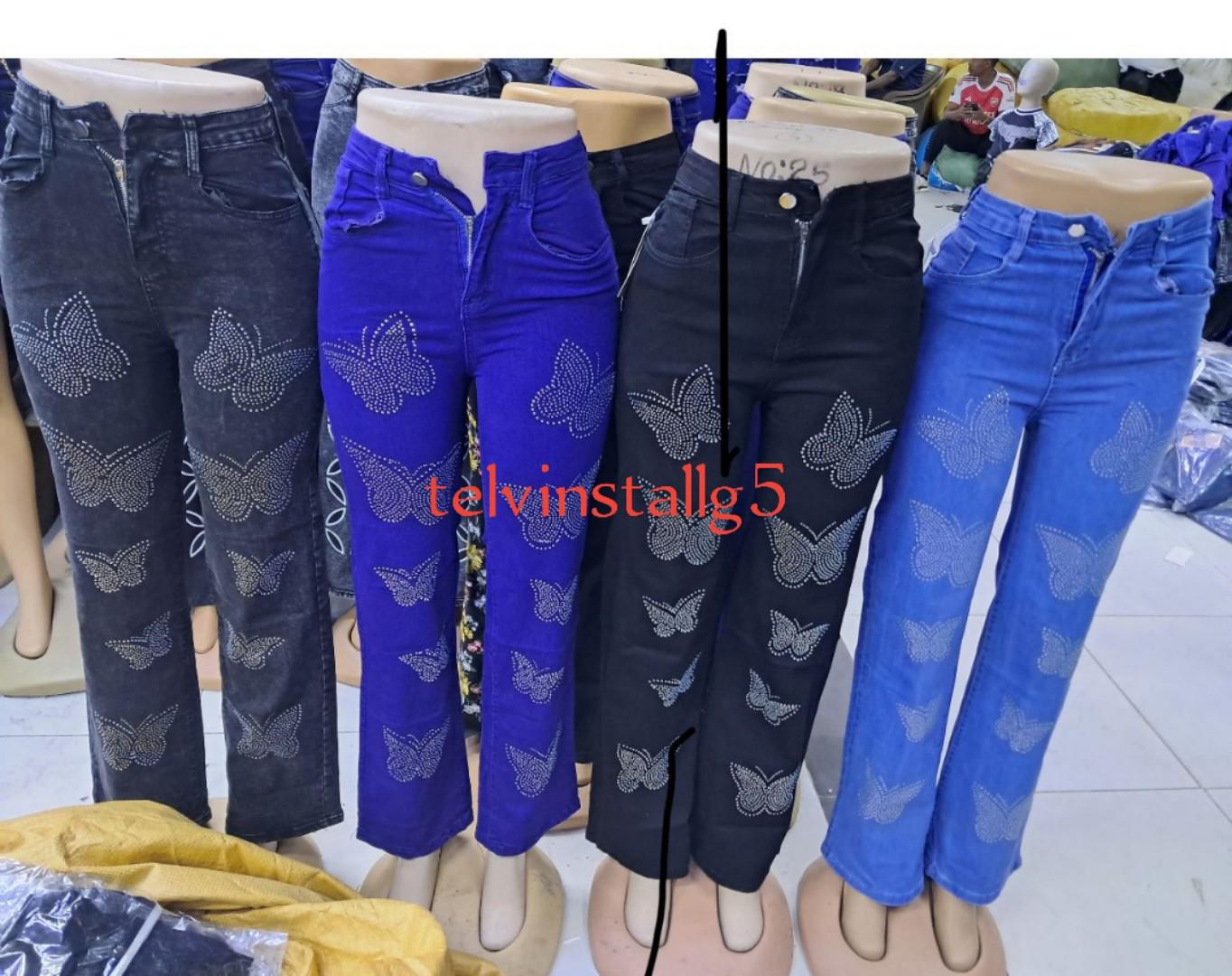 BUTTERFLY mummy jeans+ Cartooned V shaped Top for Girls and LADIES ( feel free to chat seller