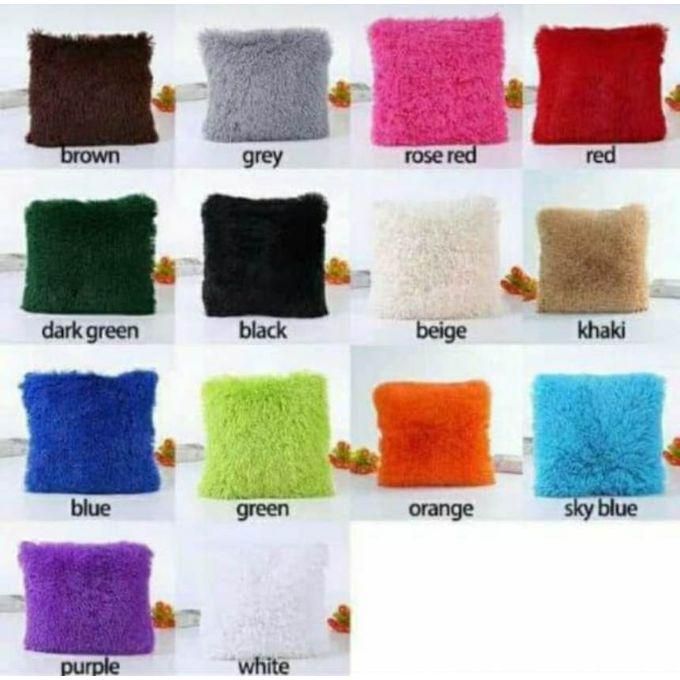 Home Deco Fluffy Plush Throw Pillow Case Cushion Covers - 18'' x 18''
