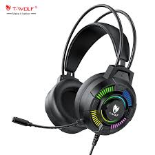 T-WOLF H140 Gaming Headset headphone with Mic and Noise Canceling Gaming Headphone with Led Light for  Laptop, PS4 PS5 PC XBOX,desktop and all gaming machines ...super comfy ,super bass