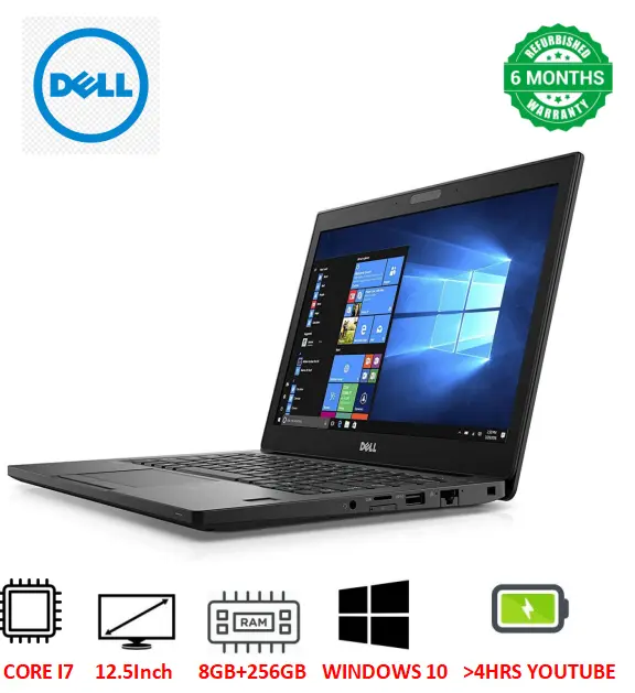 (free laptop sleeve) Refurbished Dell Latitude 7280 Laptop, Core i7 8GB RAM 256GB SSD 12.5" 7th Gen Windows 11 Pro,office 2021 ,Webcam ,fingerprint Intel HD Graphics , professional Laptop ,Dell laptop