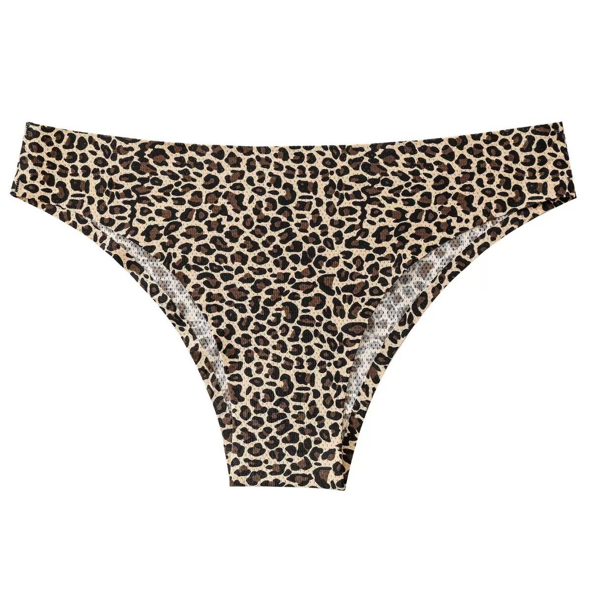New listing 4 sets of women's printed triangle panties low waisted breathable comfortable hip lifting ladies thong seamless printed elastic panties seductive hot cotton file sexy girls bikini