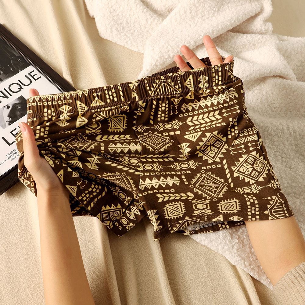 3pcs/pack vintage ethnic style men's allo pants cotton loose breathable trend amaya printing home high elasticity mid-waist men's boxer briefs