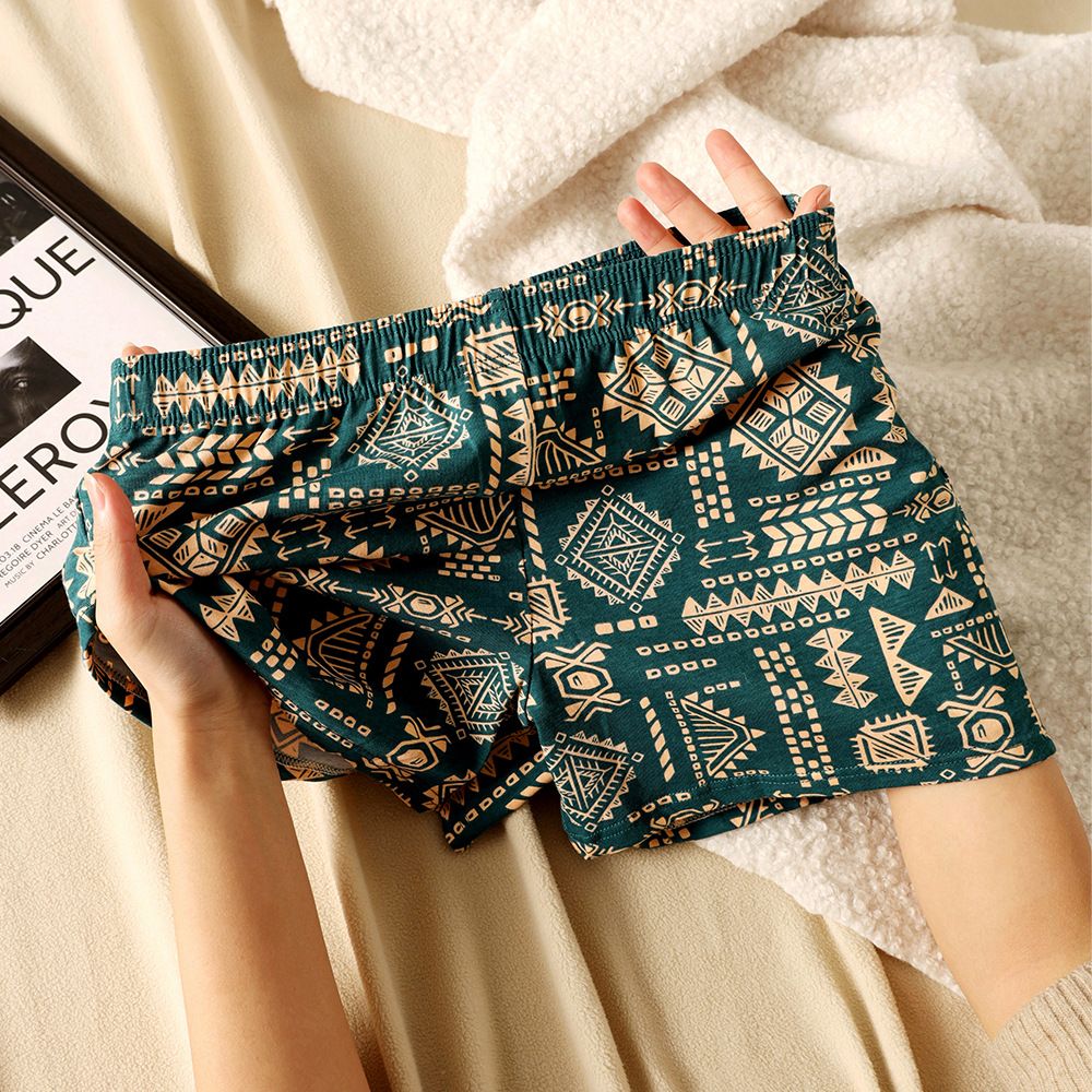 3pcs/pack vintage ethnic style men's allo pants cotton loose breathable trend amaya printing home high elasticity mid-waist men's boxer briefs