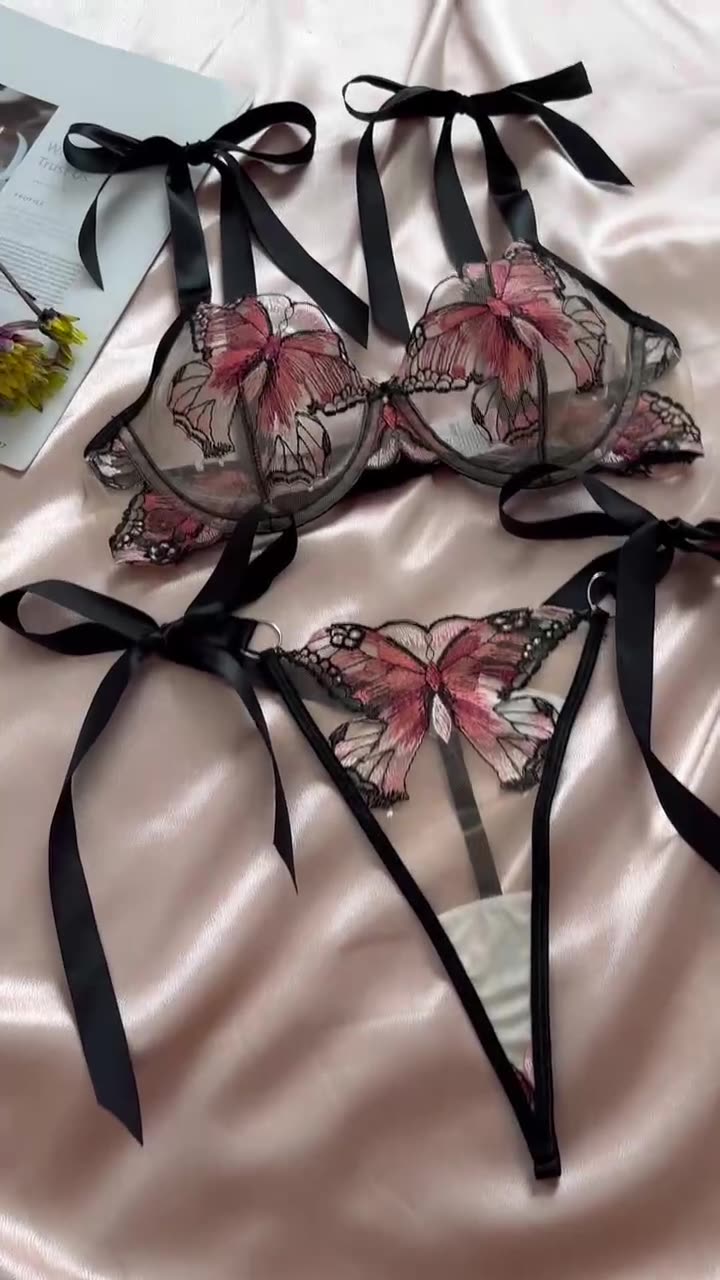 1 Set/pack Sexy hot models V pants lace erotic lingerie suit beautifully embroidered flowers, see-through mesh sexy and comfortable simple and generous