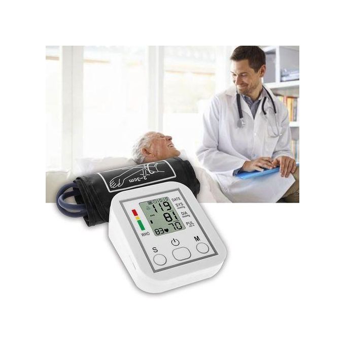 Electronic Digital Arm BP Blood Pressure Monitor Machine Heartbeat Pulse Meter Test Sphygmomanometer + USB cable