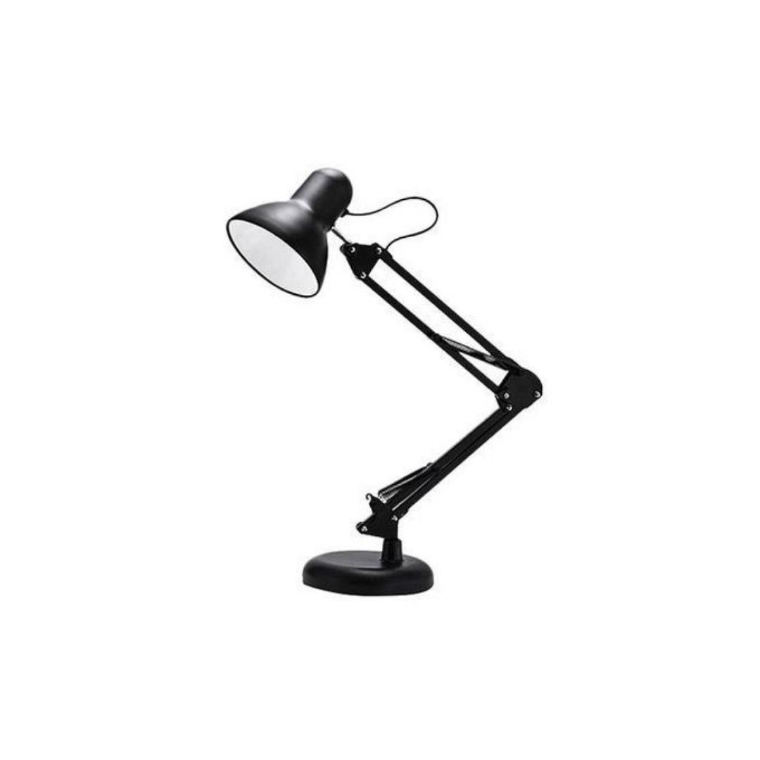 Metal Desk Lamp with Clamp, Swing Arm , Architect Adjustable Gooseneck Table Lamp, Clip Desk Lights for Home Office, Work, Study, Reading, E26 Base, Multi-Joint, Black