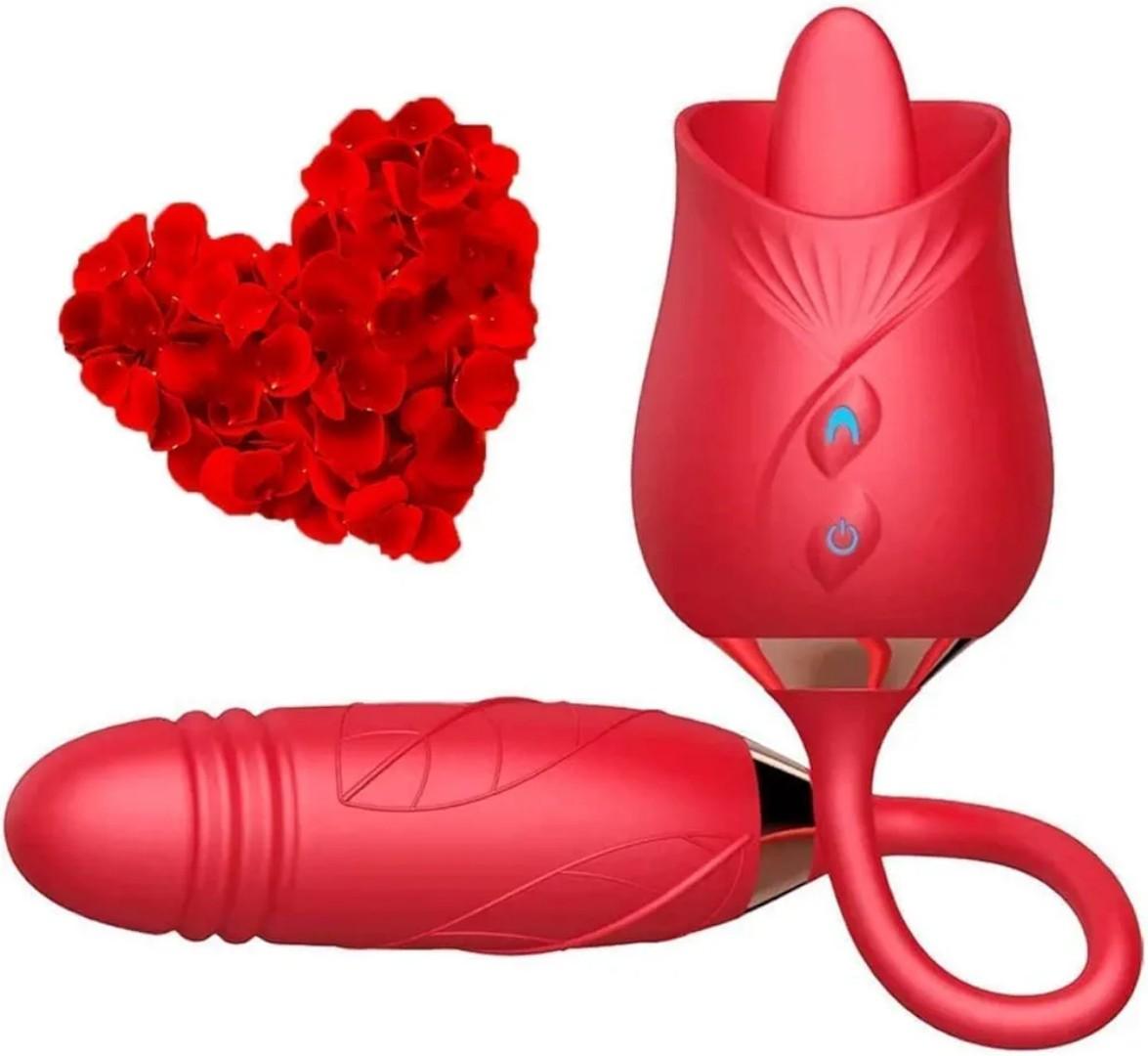 Rose Toy Cli_t Sucker & Vibrating Egg Women Sex Toy- Rose Red view 8