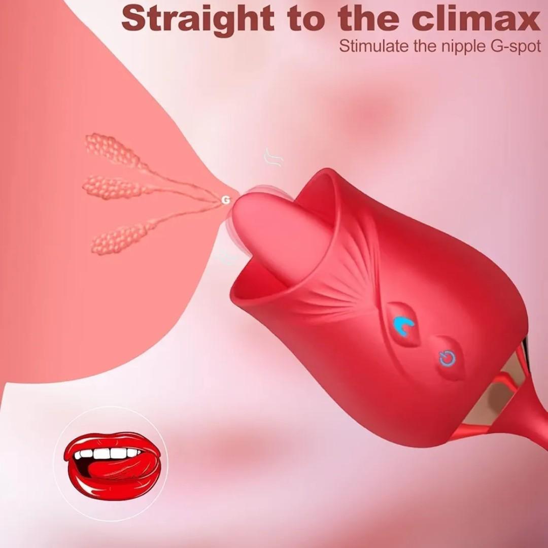 Rose Toy Cli_t Sucker & Vibrating Egg Women Sex Toy- Rose Red view 3
