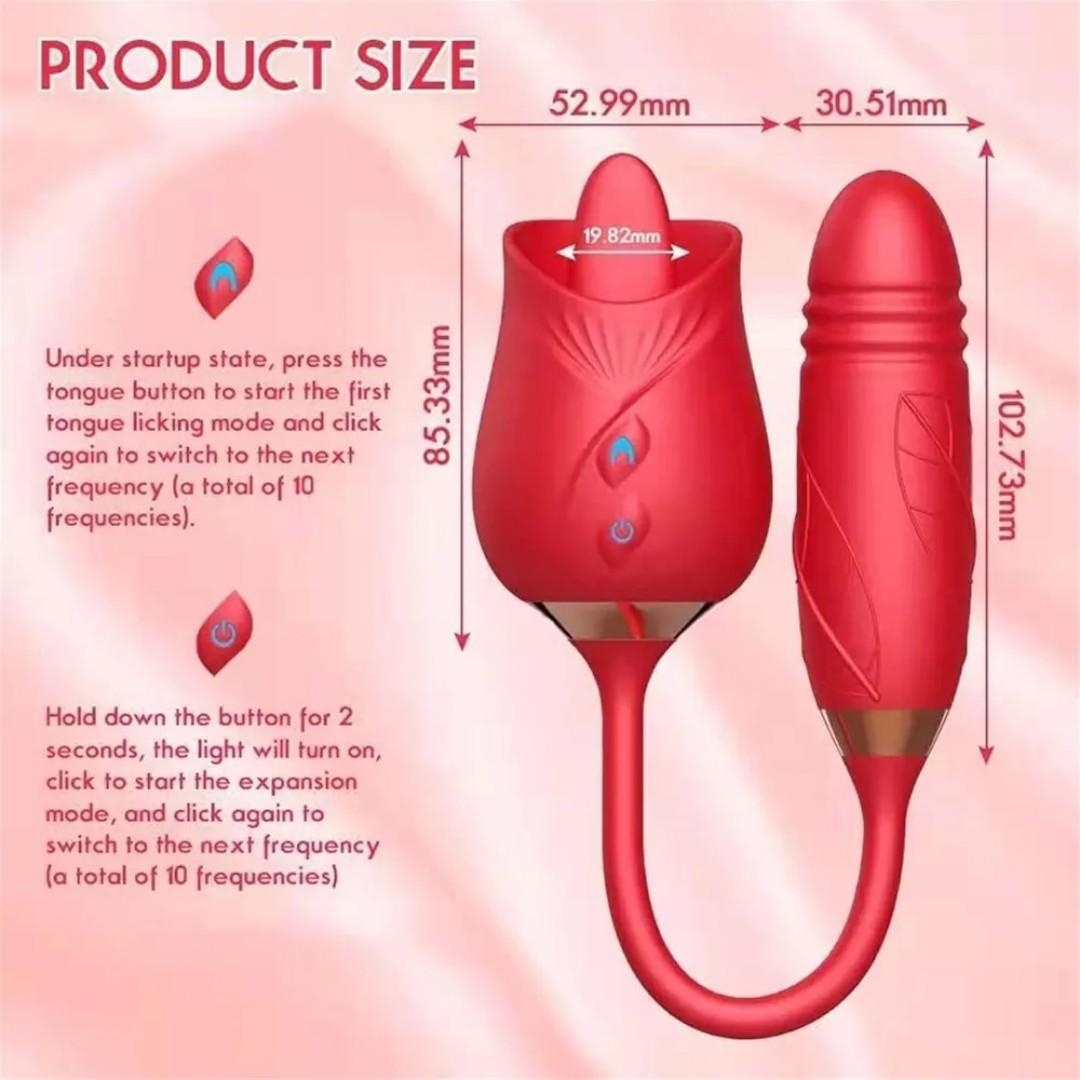 Rose Toy Cli_t Sucker & Vibrating Egg Women Sex Toy- Rose Red view 7