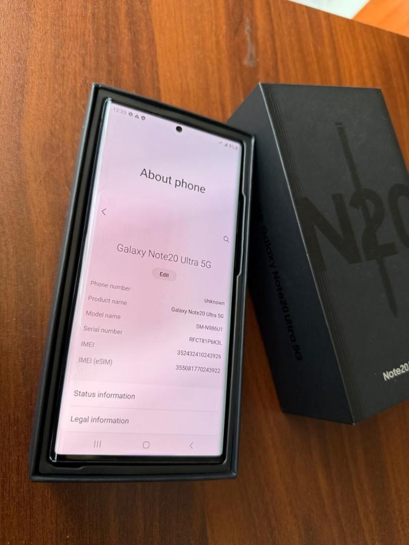 Samsung Galaxy Note 20 Ultra 5G  256gb ram 12gb