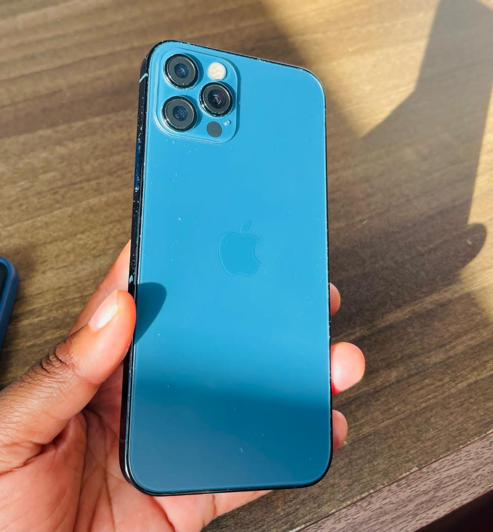 Apple iPhone 12 Pro 5G, US Version, 256GB,  Pacific Blue - - Unlocked (Renewed) ALL ORIGINAL