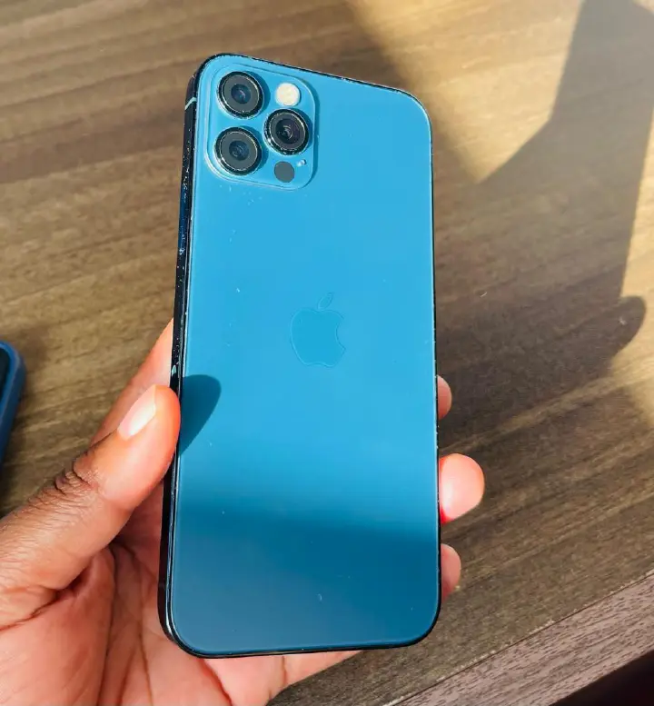 Apple iPhone 12 Pro 5G, US Version, 256GB,  Pacific Blue - - Unlocked (Renewed) ALL ORIGINAL