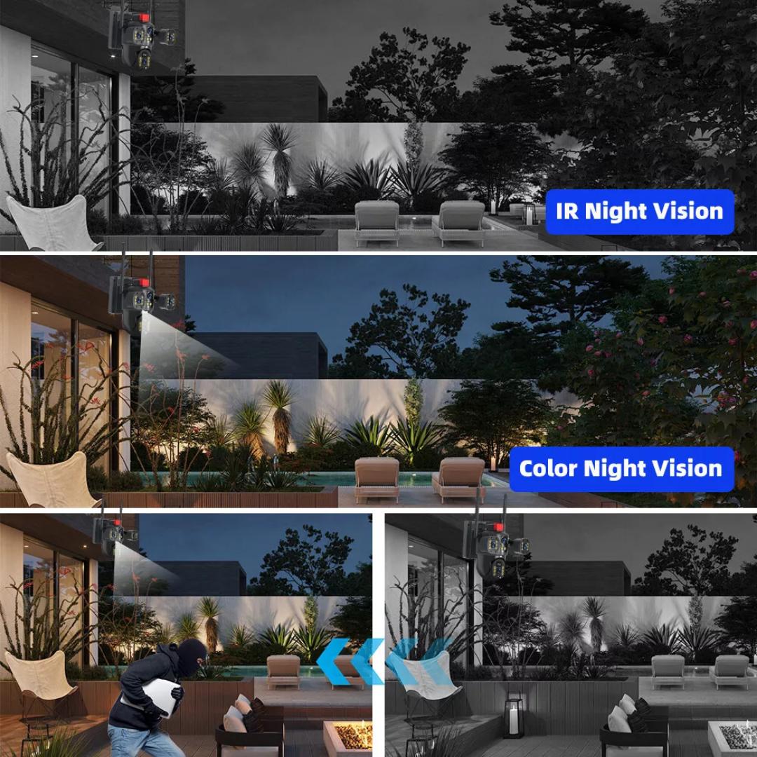 Smarthome Dual-Lens/Triple-Screen View 4K Ultra HD Pan & Tilt 4G/5G Sim Based Solar Powered CCTV Security Camera for Home, Two-Way Talk, AI Powered Human Detection, PIR Motion Sensor