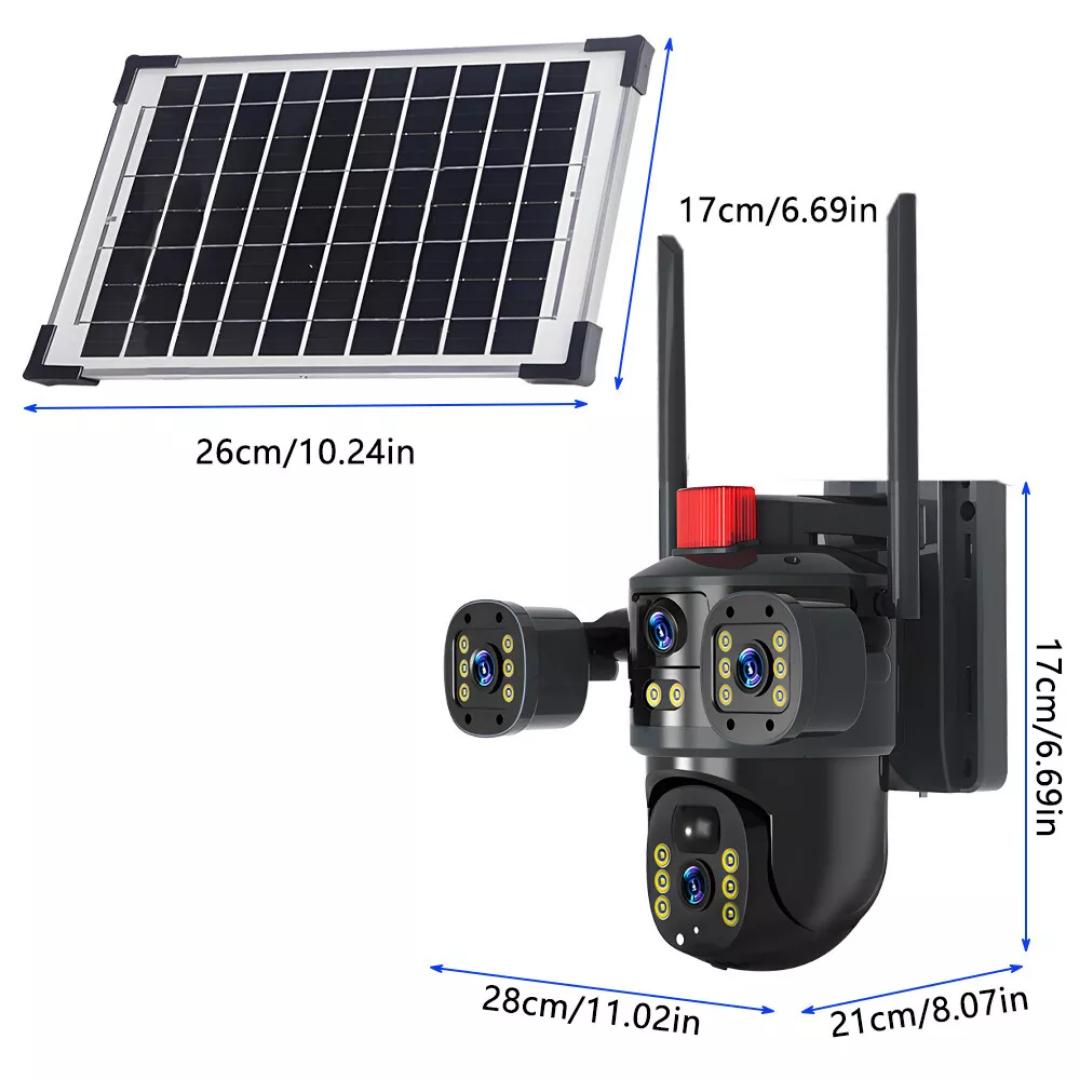 Smarthome Dual-Lens/Triple-Screen View 4K Ultra HD Pan & Tilt 4G/5G Sim Based Solar Powered CCTV Security Camera for Home, Two-Way Talk, AI Powered Human Detection, PIR Motion Sensor
