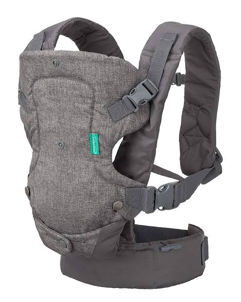 4-in-1 Infantino Baby Carrier – Ergonomic Front & Back Carry with Optional Hood (Grey)