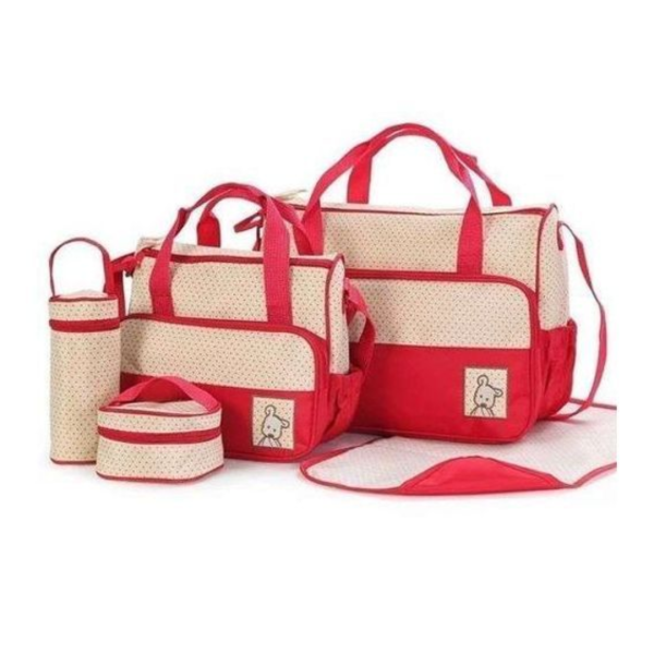 Best Deal 5-Piece Set Dotted Baby Diaper Bags
