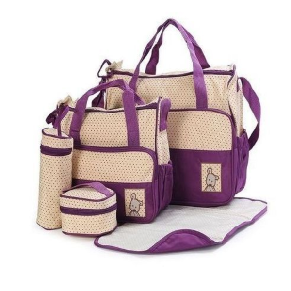 Best Deal 5-Piece Set Dotted Baby Diaper Bags