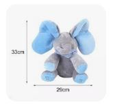 Limited Offer Supersoft Cuddly Elephant Plush Toy with Peekaboo Sound 30cm Blue Age- Newborn & Above