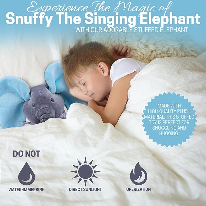 Limited Offer Supersoft Cuddly Elephant Plush Toy with Peekaboo Sound 30cm Blue Age- Newborn & Above