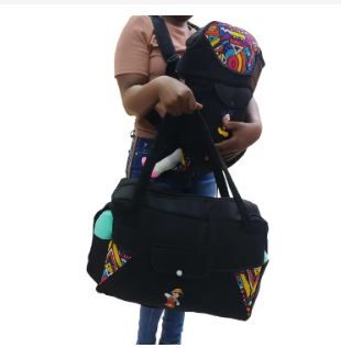Baby Carrier and Ankara Baby Bag Combo – Comfortable Carrier with Stylish Multi-Use Diaper Bag