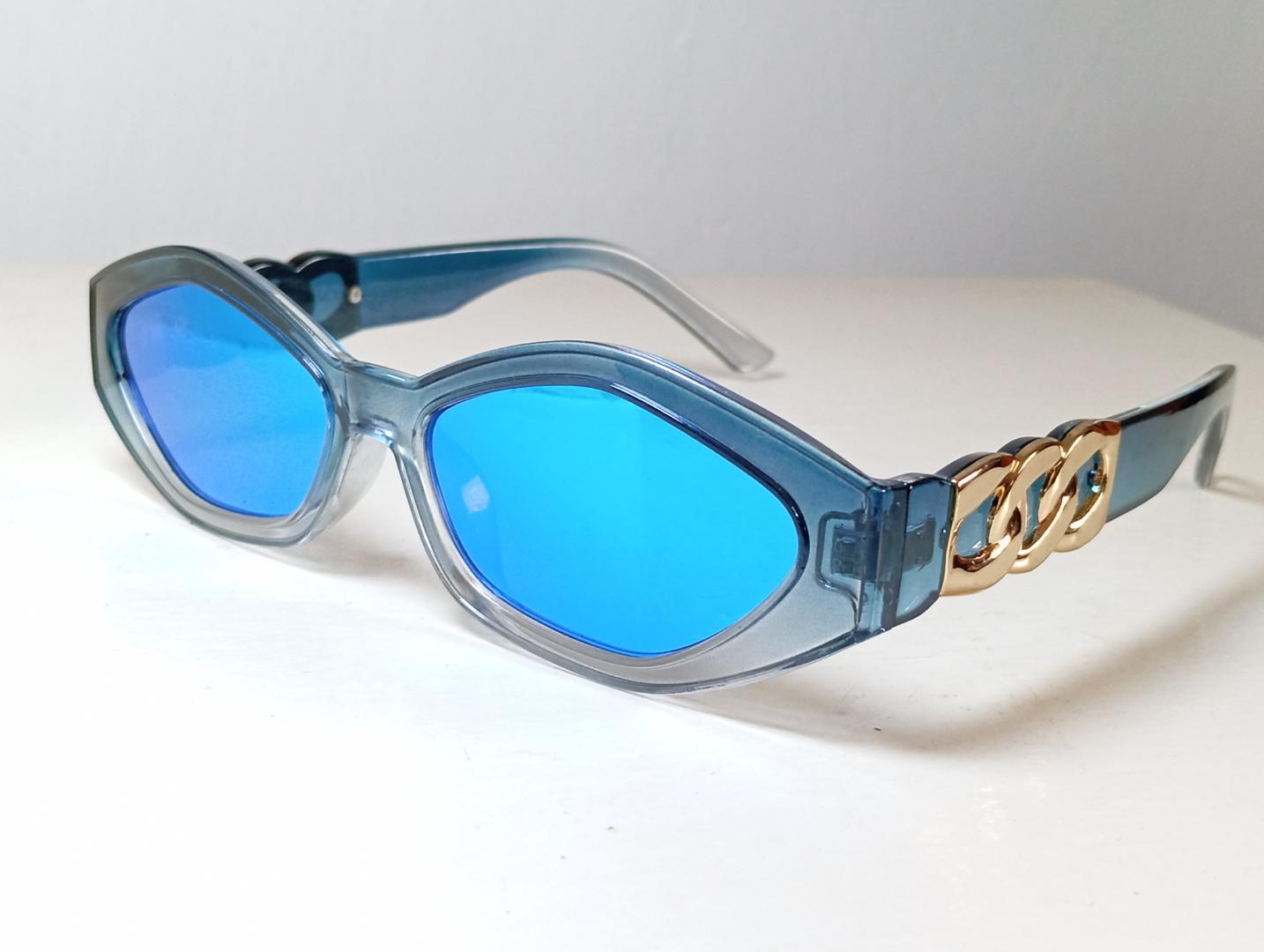 Reflective hexagon sunglasses