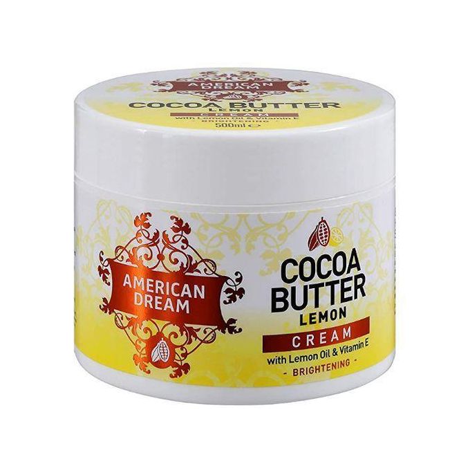 American Dream  Cocoa Butter Lemon Body Brightening Cream with Lemon oil and Vitamin E 500mls